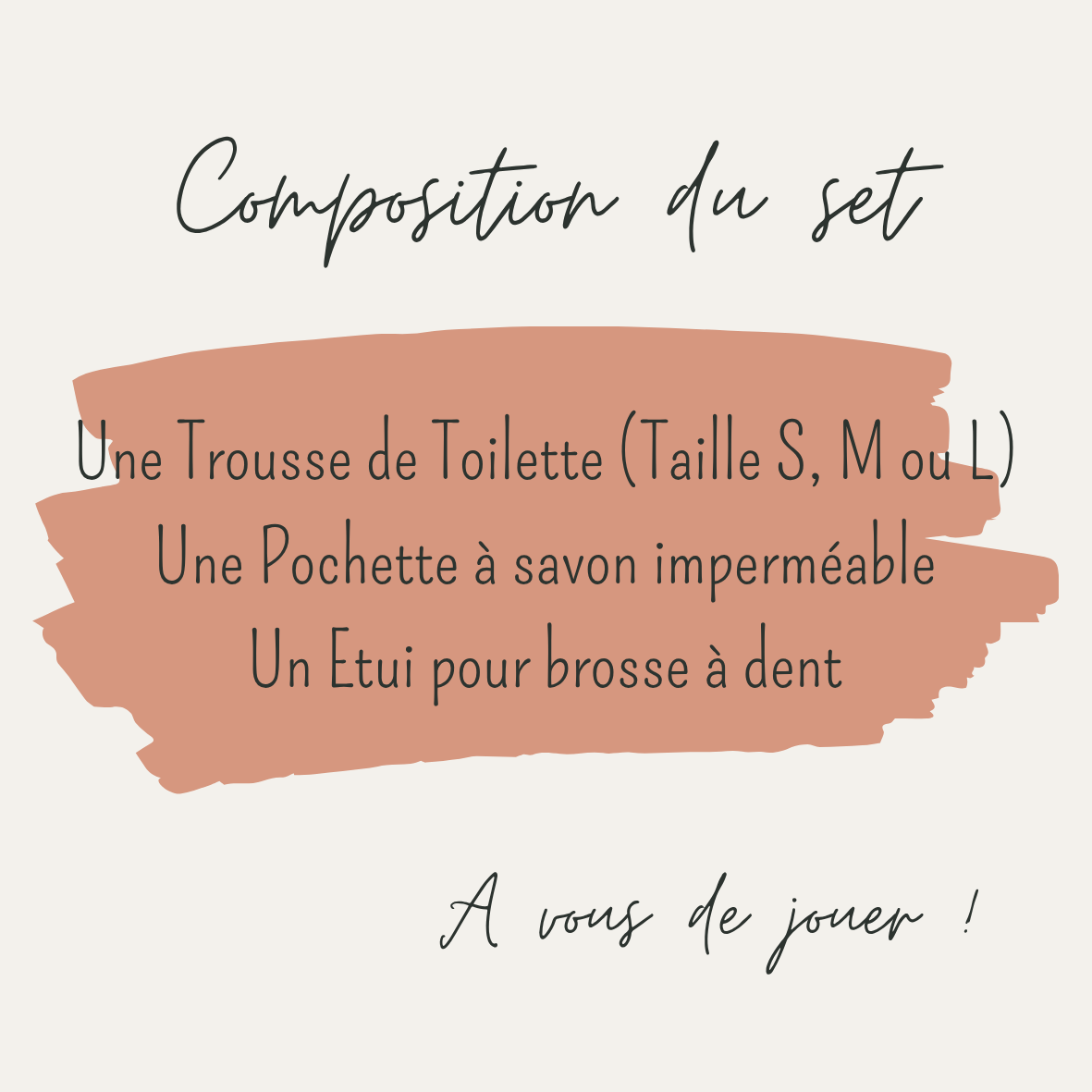 Personnalisation - Collection Set Trousse de toilette